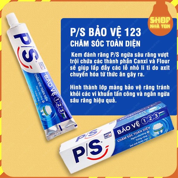 Kem đánh răng PS bảo vệ 123 190g chăm sóc toàn diện