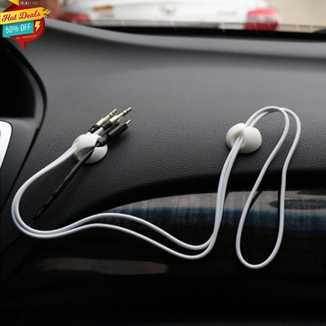 Kẹp Cố Định Dây Cáp Để Bàn Bằng Cao Su Màu Ngẫu Nhiên