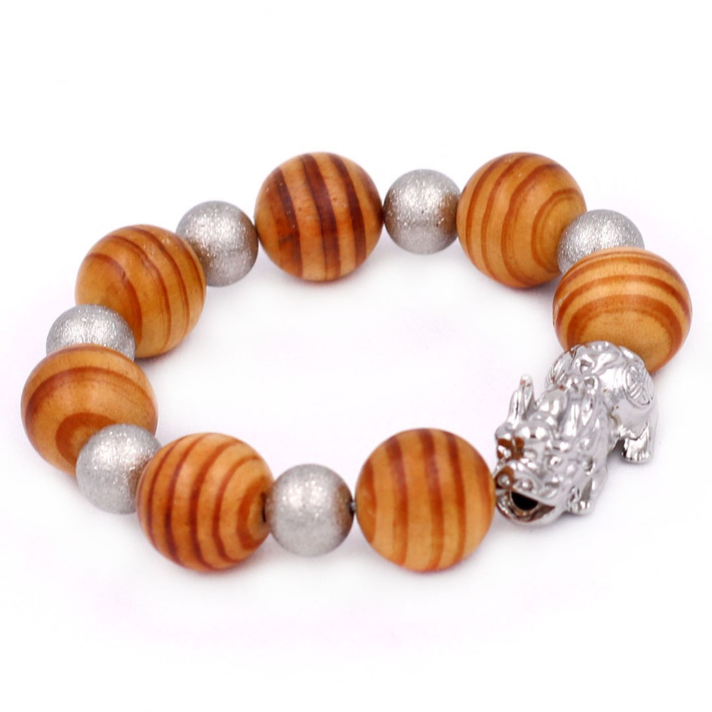 Vòng chuỗi tay gỗ huyết rồng 18 ly charm tỳ hưu inox VGHRTHTRSB18 | BigBuy360 - bigbuy360.vn