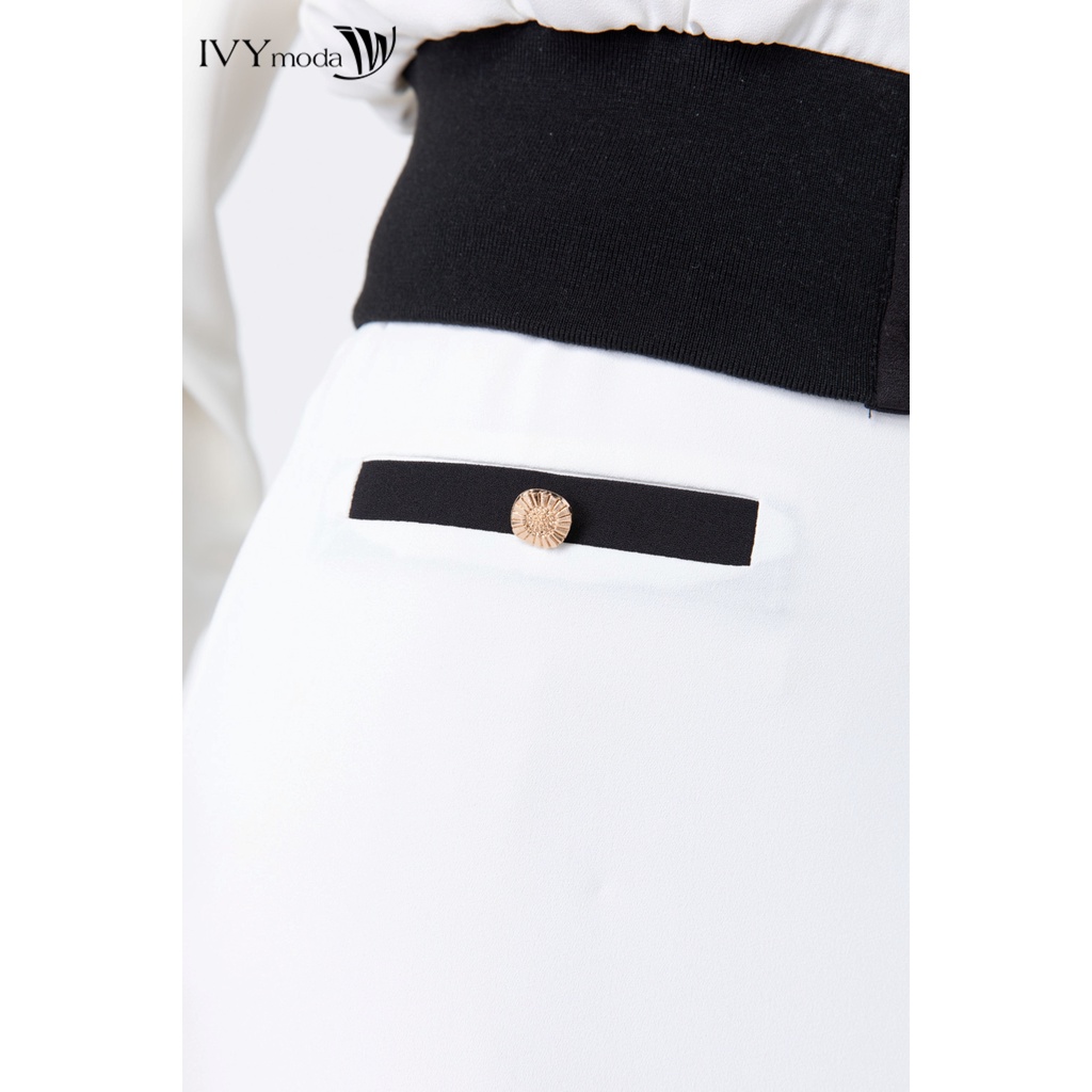 Chân váy bút chì phối màu IVY moda MS 31M6943