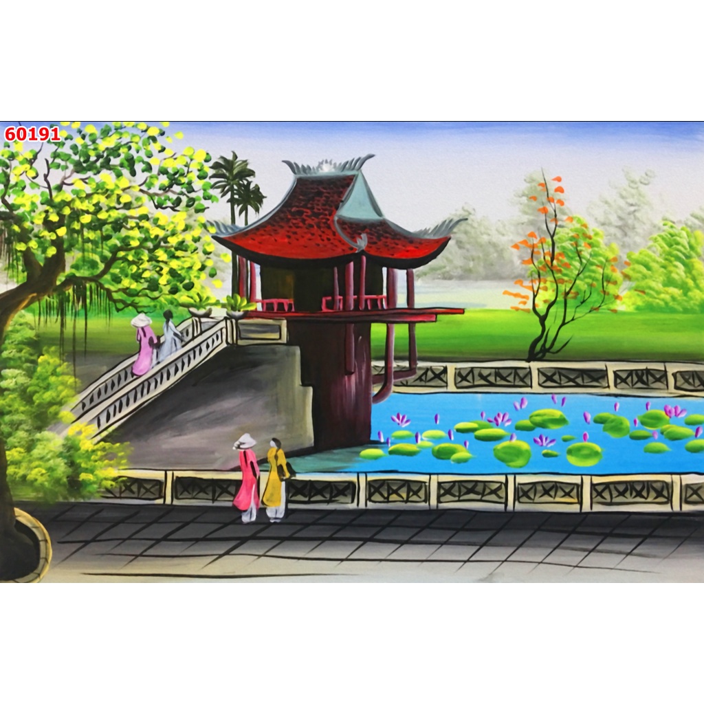 Tranh 3D dán tường địa danh nổi tiếng Hà Nội hot trend