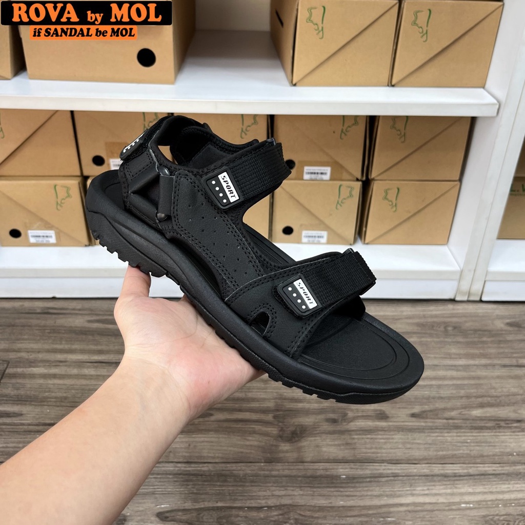 Giày Sandal Nam Hiệu Rova Quai Da Microfiber Siêu Bền Đi Làm Đi Học Mã RV972