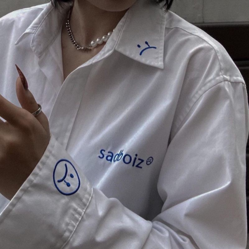 Áo Sơ Mi Dài Tay SADBOIZ Unisex Form Thụng, Chất Lụa Mịn Form&lt; 60kg