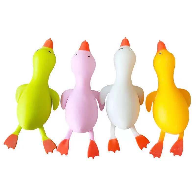 Đồ chơi bóp hơi hình chú vịt bằng cao su mềm mại ngộ nghĩnh vui nhộn dành cho bé
