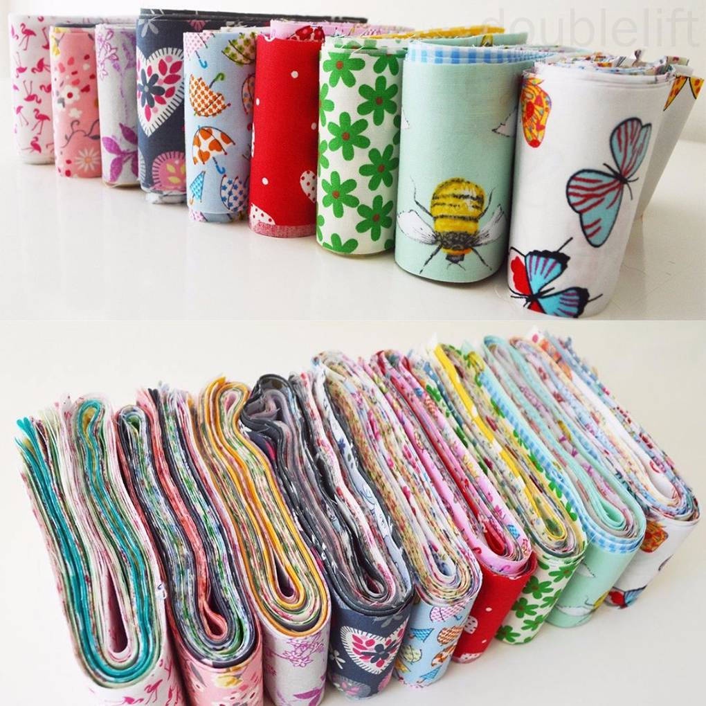 Set 30 Tấm Vải Cotton Họa Tiết Hoa Và Chấm Bi Dùng Để May Quần Áo Búp Bê