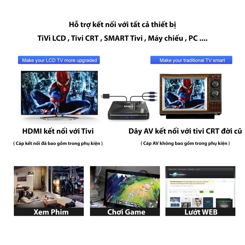 Android Tivi Box Magicsee G2+ - TV Box Ram 2GB - Rom 16G Android 9, Chip Amlogic S905W4 - Bảo hành 1 năm