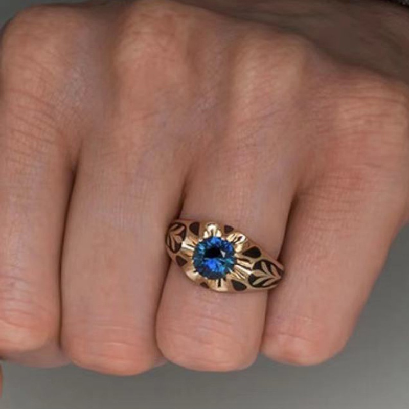 Nhẫn Mạ VàNg 18K ĐíNh Đá Xanh Sang TrọNg