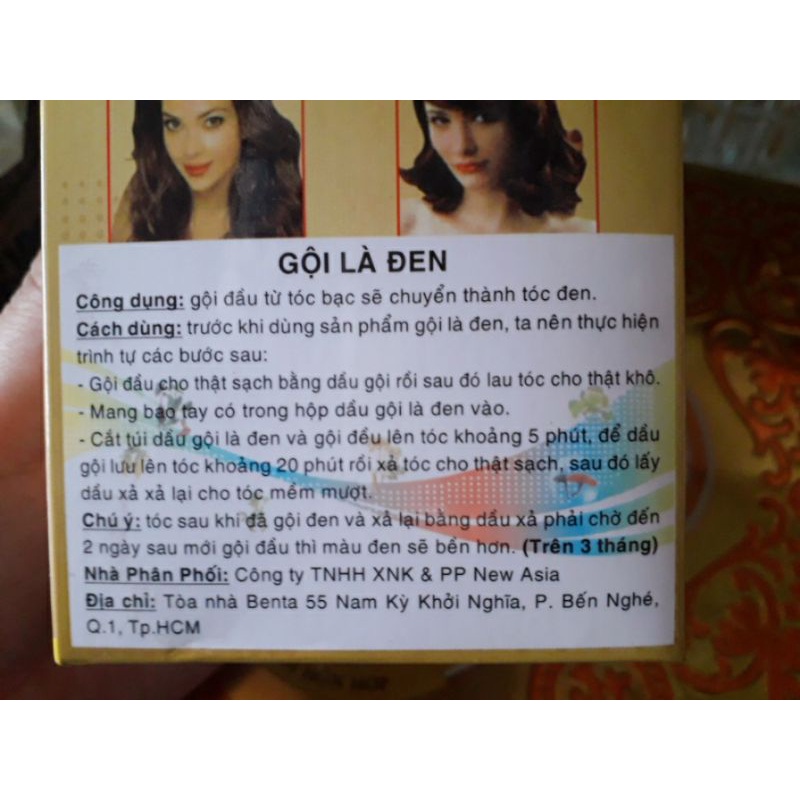 Hộp 10 gói Dầu gội nhuộm tóc CAOTEN - Màu đen