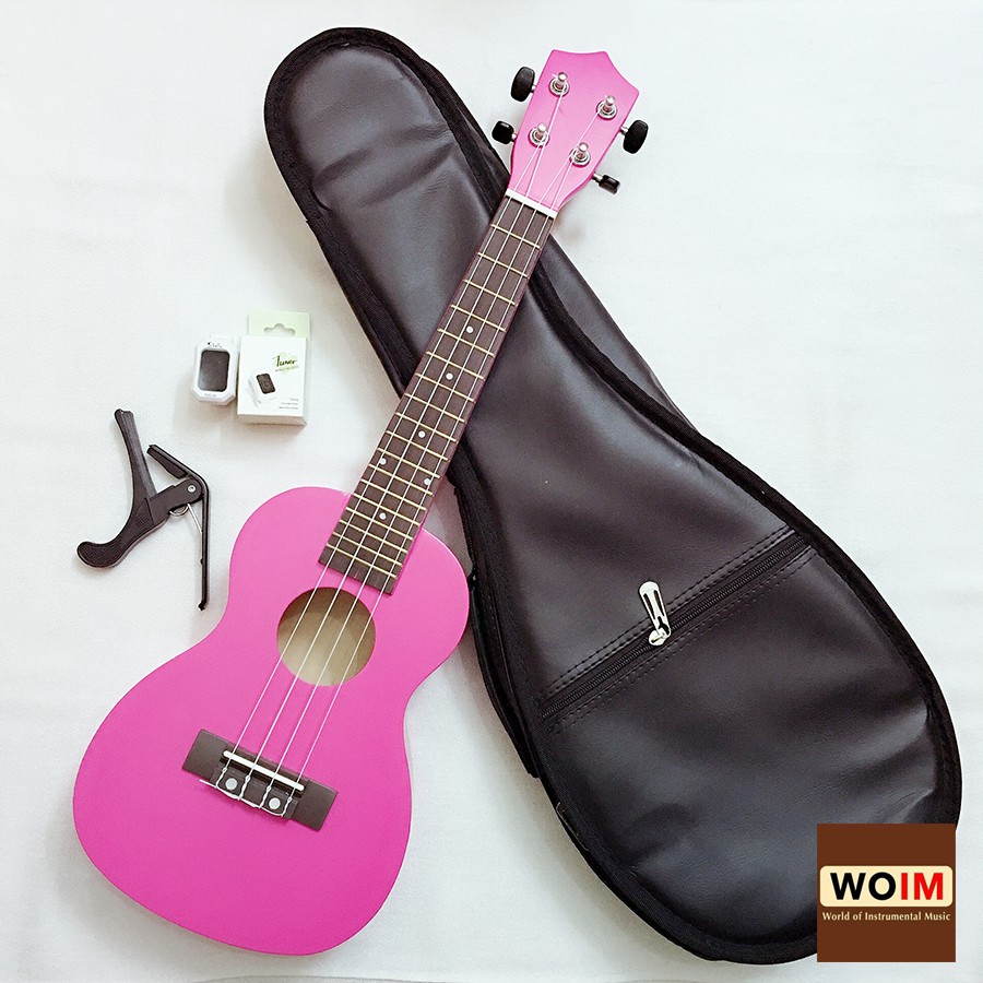 Ukulele Concert Woim 33A19 Kèm Bao Da 3 Lớp + Máy Lên Dây + Capo + Bộ Dây Dự Phòng + Gãy