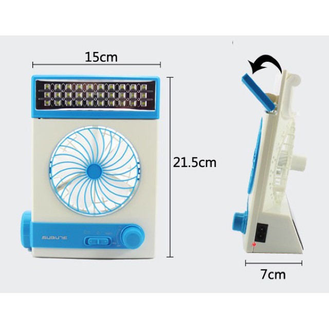 Quạt tích điện năng lượng mặt trời 4  in 1