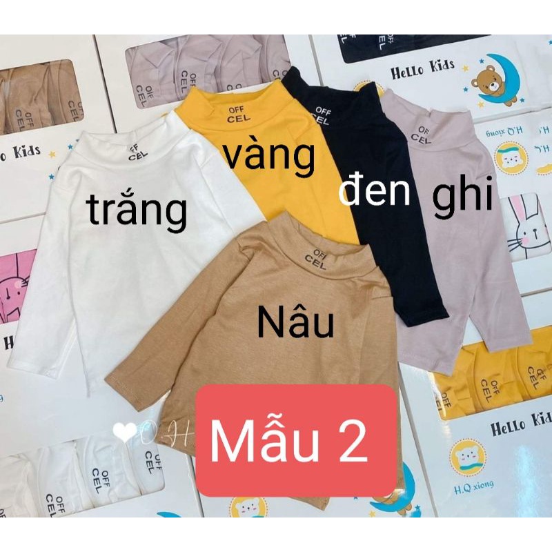 Áo cao cổ 3cm bé trai bé gái cotton len mềm mịn loại đẹp/ áo giữ nhiệt cho bé