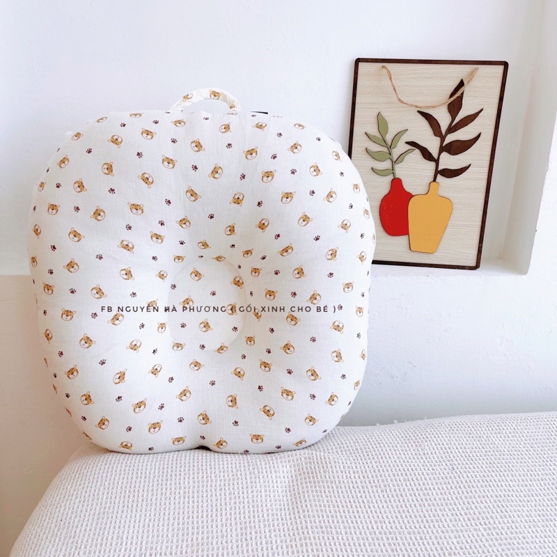 Gối chống trào ngược vải xô muslin organic cao cấp