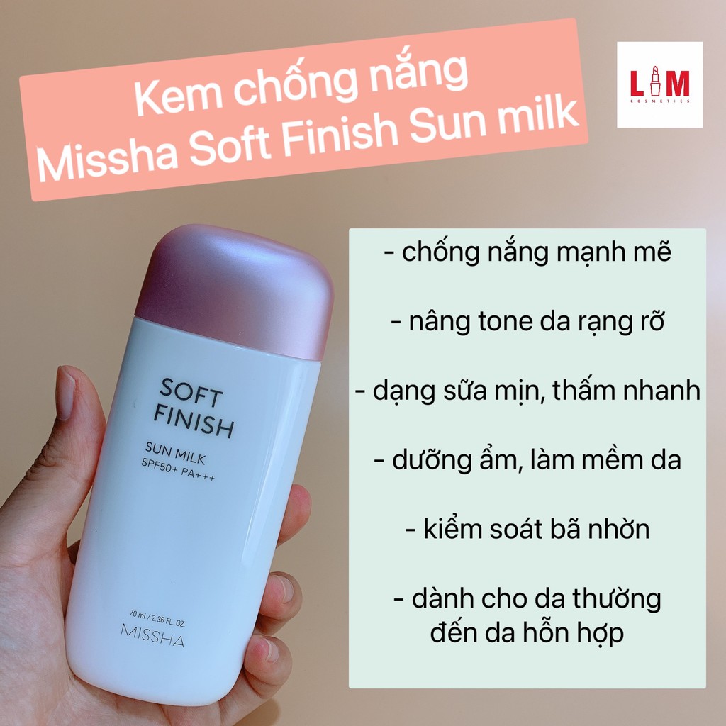 Kem chống nắng Missha All Around Safe Block Soft Finish Sun Milk 70ml [Chính Hãng]