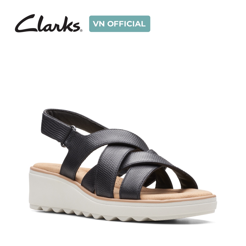 Giày Sandal Đế Xuồng Nữ Clarks Jillian Spring màu đen