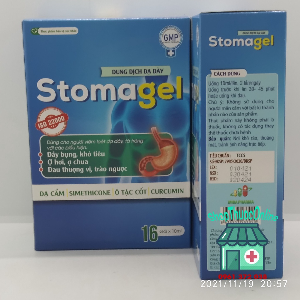 Dung dịch dạ dày Stomagel hộp 16 gói x 10ml