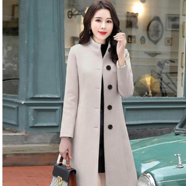 Áo Dạ Nữ Dáng Dài - Áo Khoác Dạ Cổ Trụ Túi Xéo Kèm Đai Cao Cấp ( Có Hình thật chất vải)
