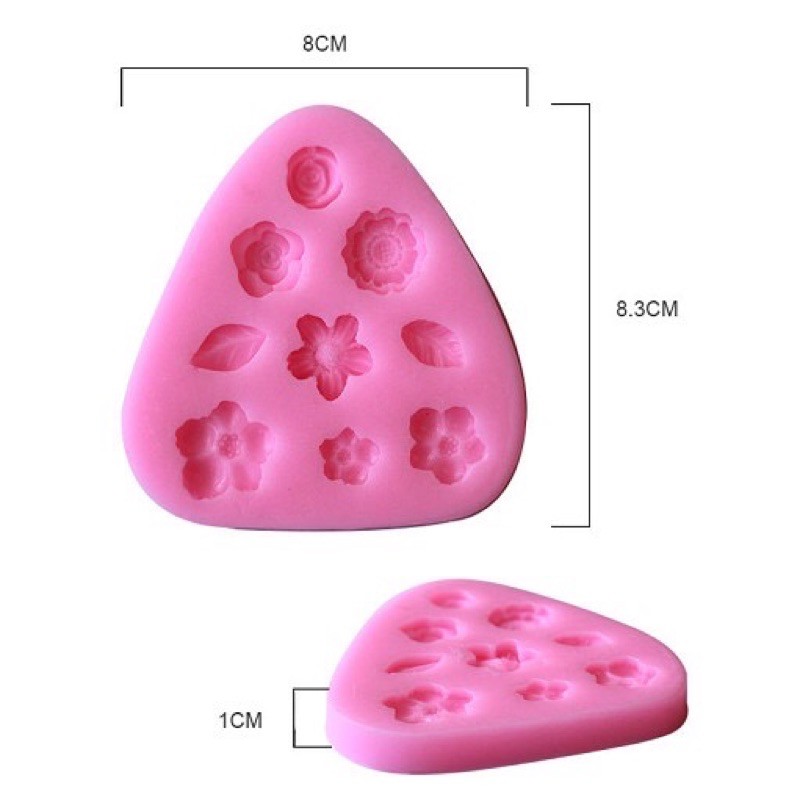 khuôn silicon hoa lá tam giác mã HL9