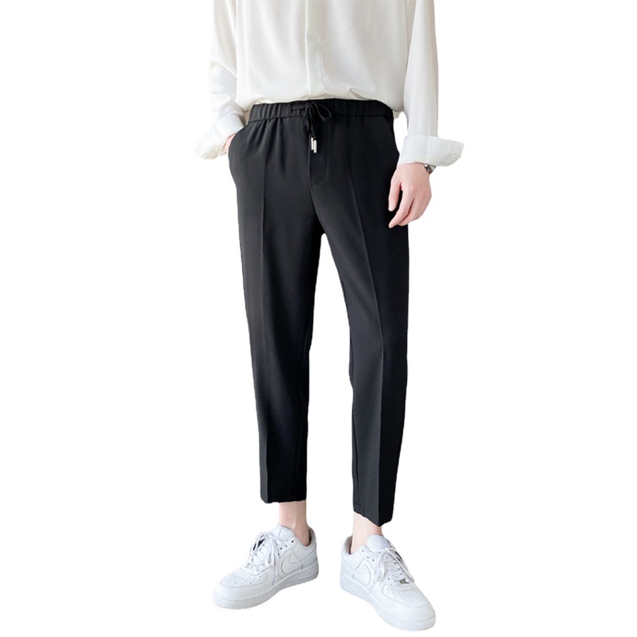 Quần âu nam ORIGIN hàn quốc cạp chun, dáng baggy dây rút, chất liệu co giãn 3 màu basic | BigBuy360 - bigbuy360.vn