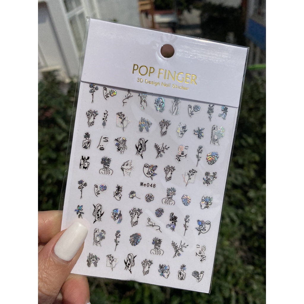 Sticker dán móng mặt người nghệ thuật 3