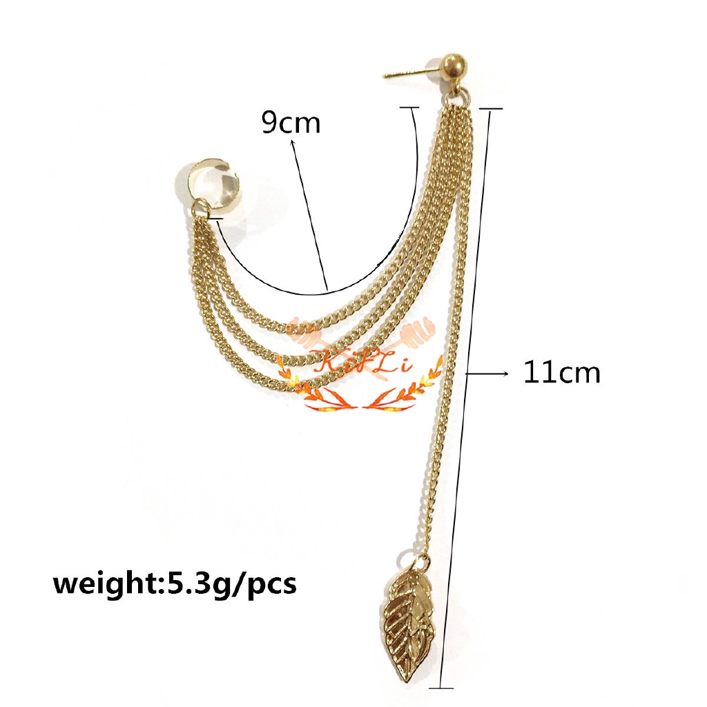 Khuyên tai hợp kim mặt hình chiếc lá phong cách thời trang