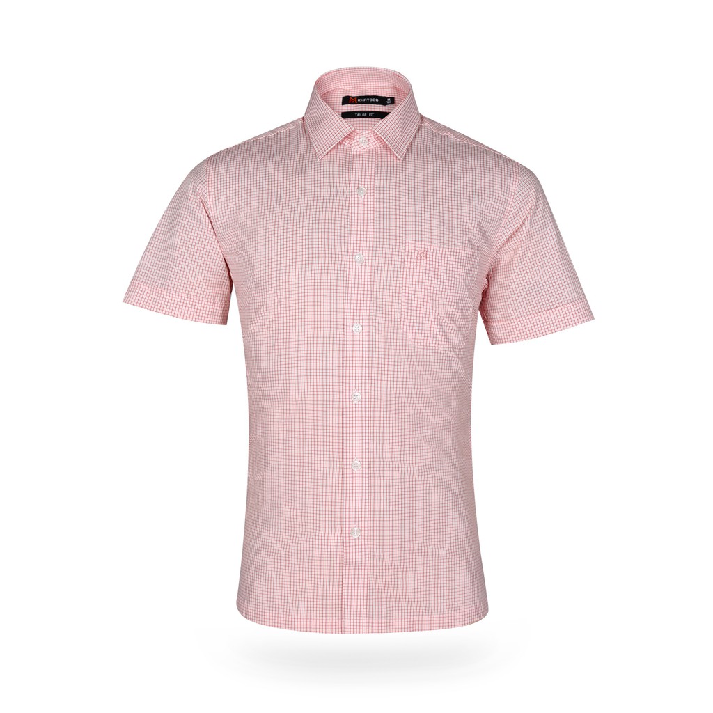 Áo sơ mi nam Khatoco ngắn tay mã A1MN378T2-THCR220-1911-N