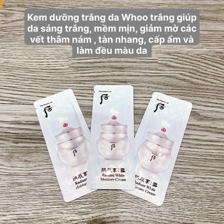 Gói sample Kem Whoo trắng dưỡng trắng da, mờ nám và chống lão hóa - Whoo Radiant White Moisture Cream