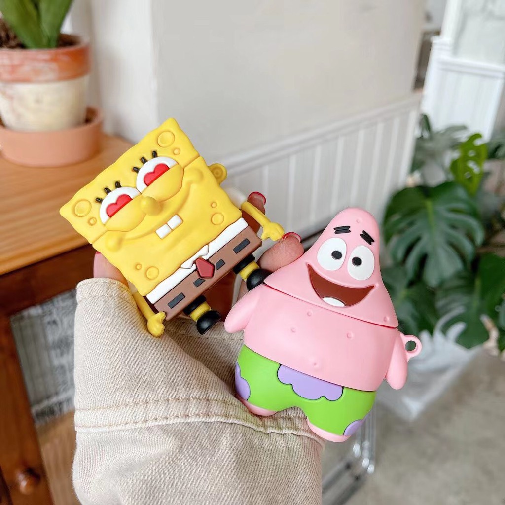 Vỏ Bảo Vệ Hộp Sạc Tai Nghe Airpods 1 / 2 / Pro Hình Spongebob Xinh Xắn | BigBuy360 - bigbuy360.vn