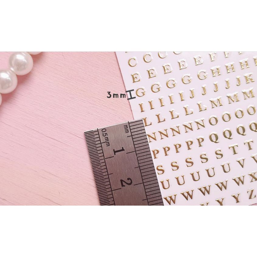 Sticker hình dán biểu tượng bảng chữ cái Alphabet Sticker G1/ Nguyên liệu làm resin