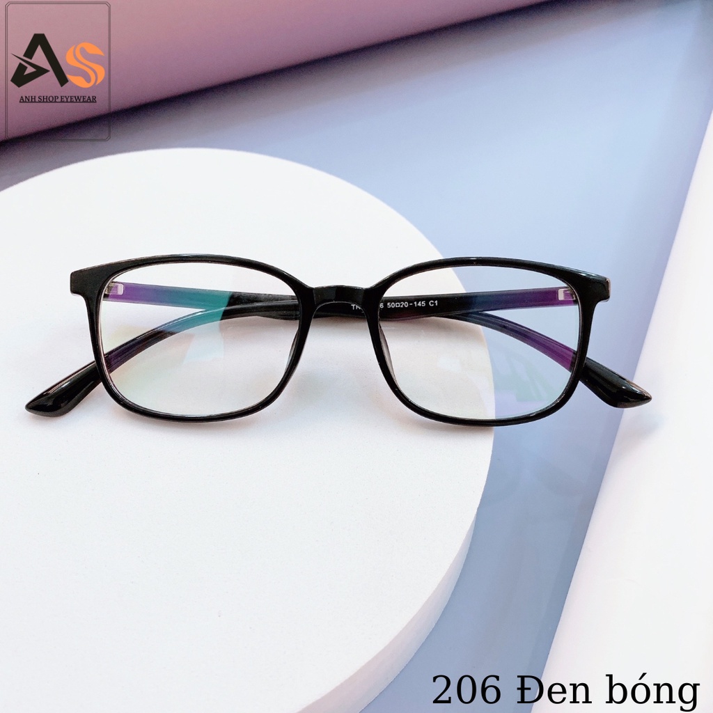 Gọng kính cận vuông nam nữ chất liệu nhựa dẻo 206