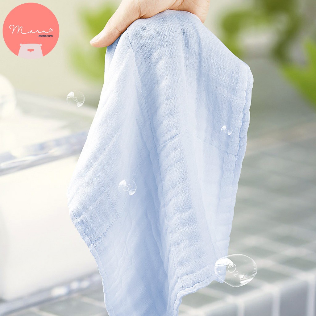 [Có sẵn] Bộ 6 cái khăn sữa vải 100%cotton tự nhiên 6 lớp siêu thấm hút | KUB