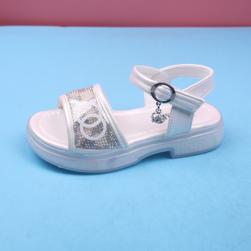 Sandal cho bé gái- dép quai hậu cho bé siêu nhẹ quai mềm êm đế dẻo đính hạt kín quai thành hình caroQCCC SL202 (sz26-36)