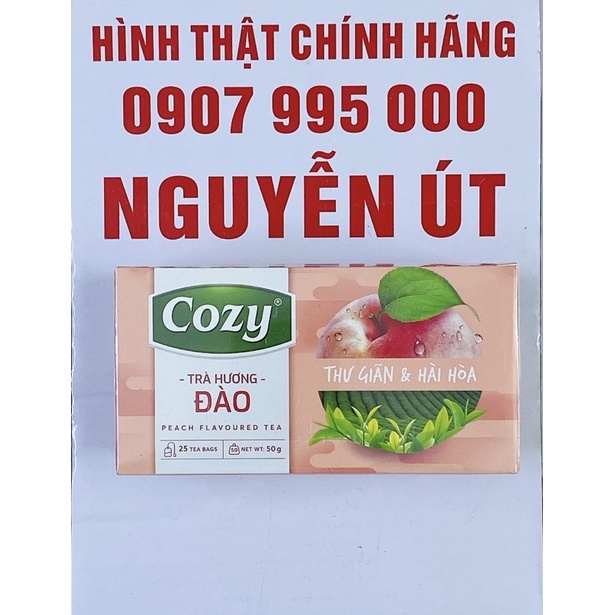 cozy đào túi lọc hộp 25 túi x 2g