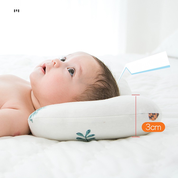 Gối lõm chống méo đầu cho bé sơ sinh 100% vải coton cao cấp