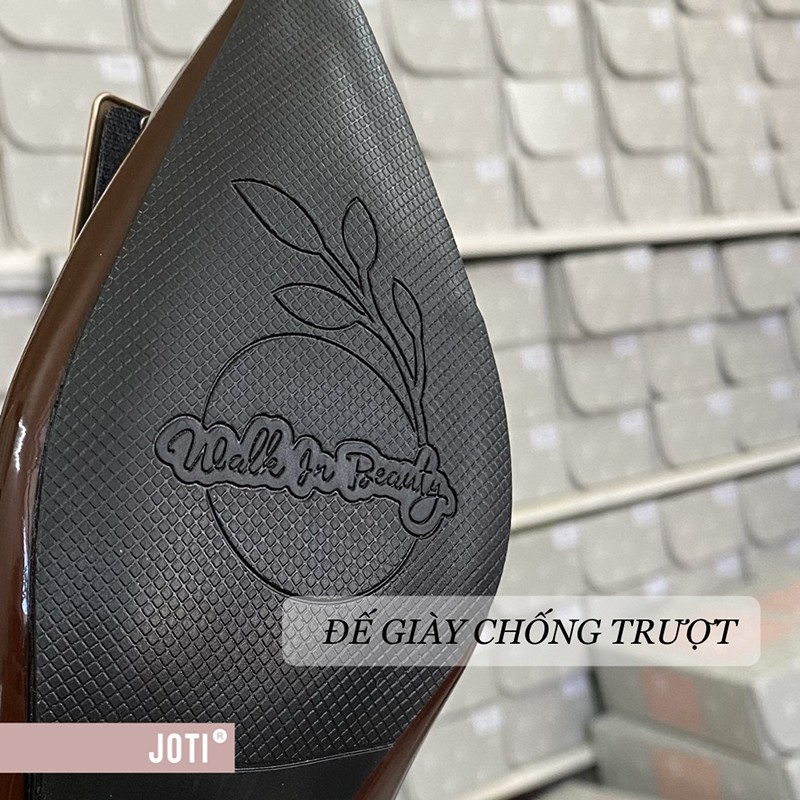 Giày Cao Gót Nữ JOTI Elise 3266VN7 - Mũi Nhọn Bít Gót Đế Nhọn Cao 7cm Da Bóng - Mang Công Sở Dự Tiệc
