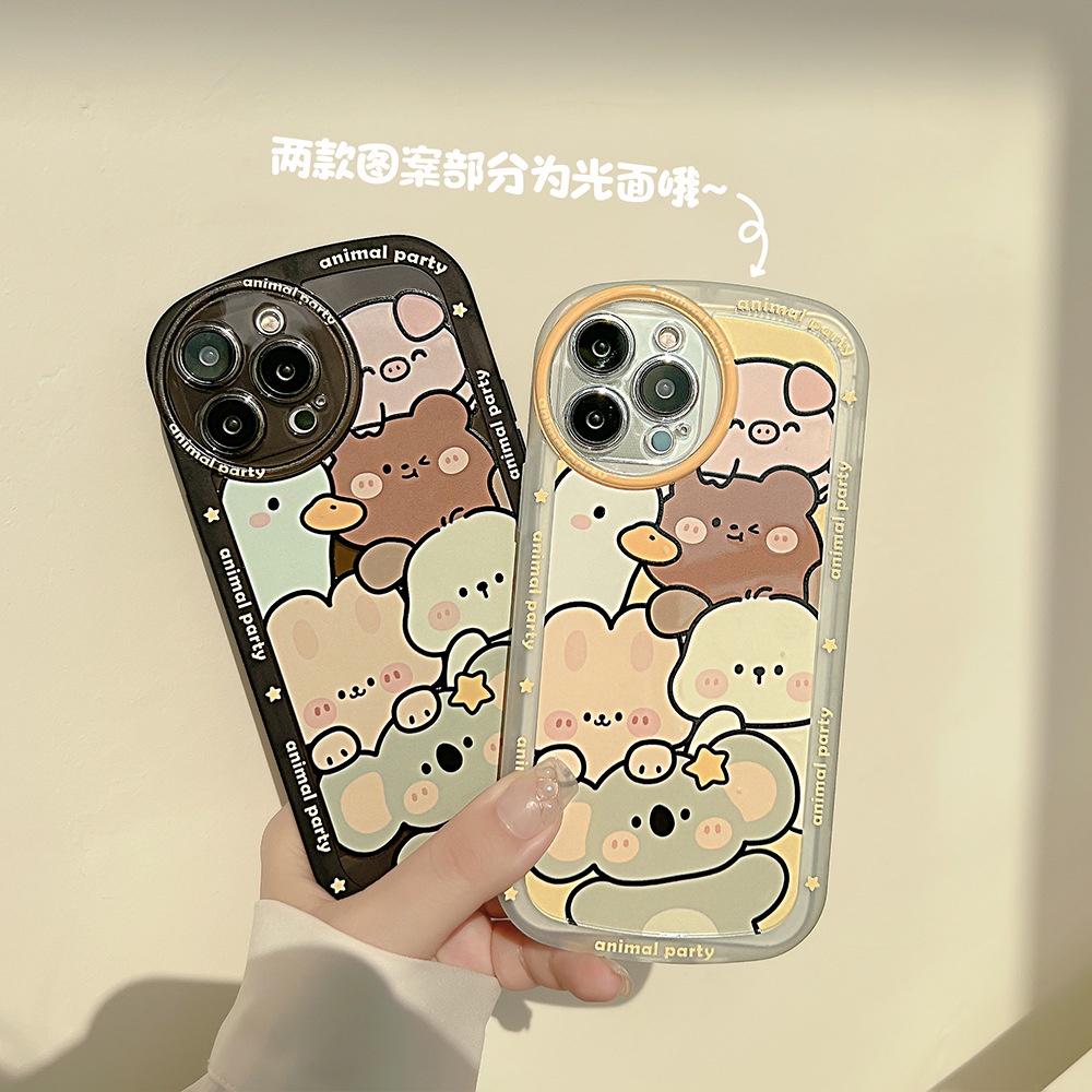 Ốp Điện Thoại Họa Tiết Hoạt Hình Động Vật Dễ Thương Cho Iphone 13 7 + 8 Plus SE 2020 XS XR 11 12 PRO MAX