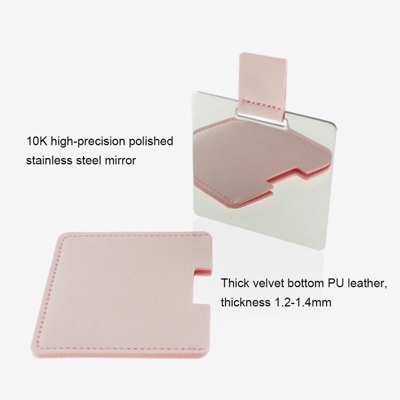 1 Gương Trang Điểm Mini Hình Chữ Nhật Bằng Thép Không Gỉ Siêu Mỏng Màu Kẹo Có Thể Gập Lại