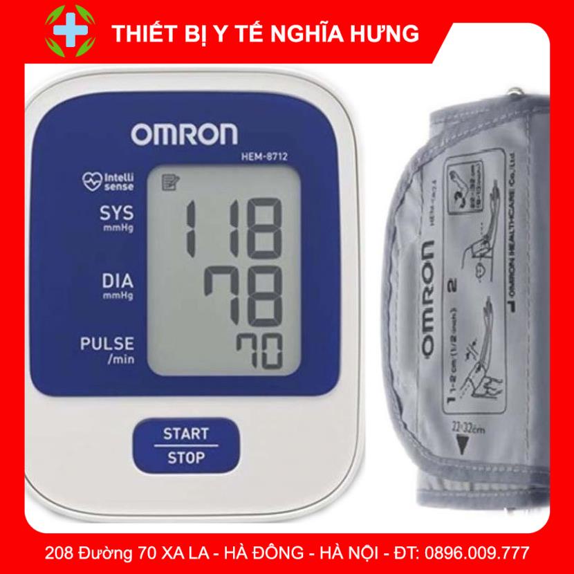 Máy đo huyết áp và nhịp tim bắp tay Omron HEM - 8712 BH 5 năm chính hãng