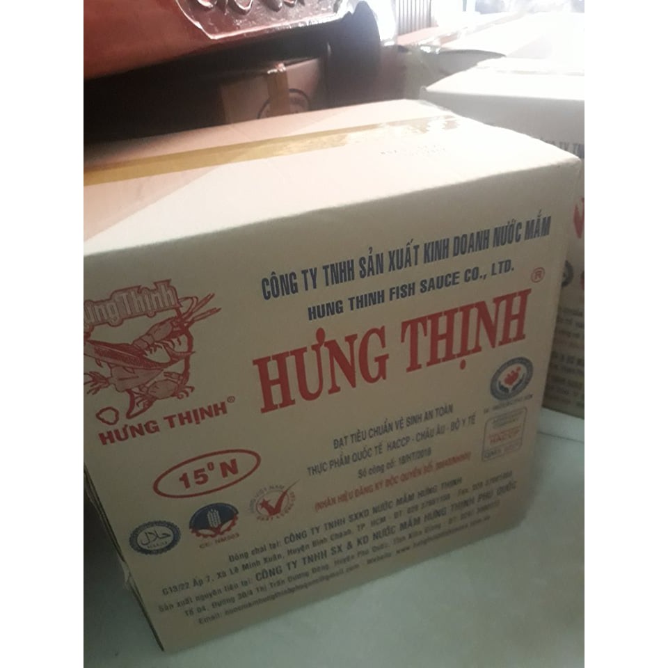 Nước mắm Hưng Thịnh thùng 15 độ 12 chai 620 ML