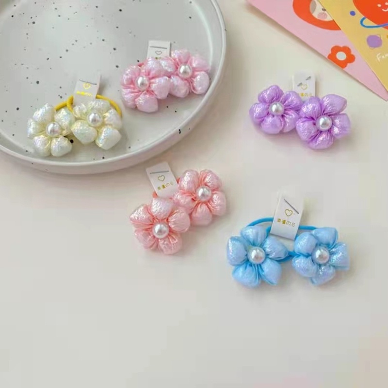Dây Buộc Tóc Cao Su Họa Tiết Hoa Dễ Thương Phong Cách Hàn Quốc Cho Nữ