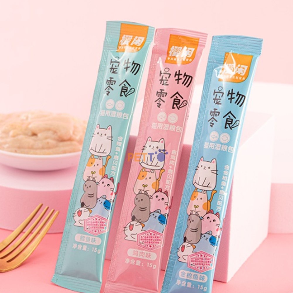 Súp thưởng cho mèo Shizuka, cat food đầy đủ dinh dưỡng giá rẻ thanh 15g