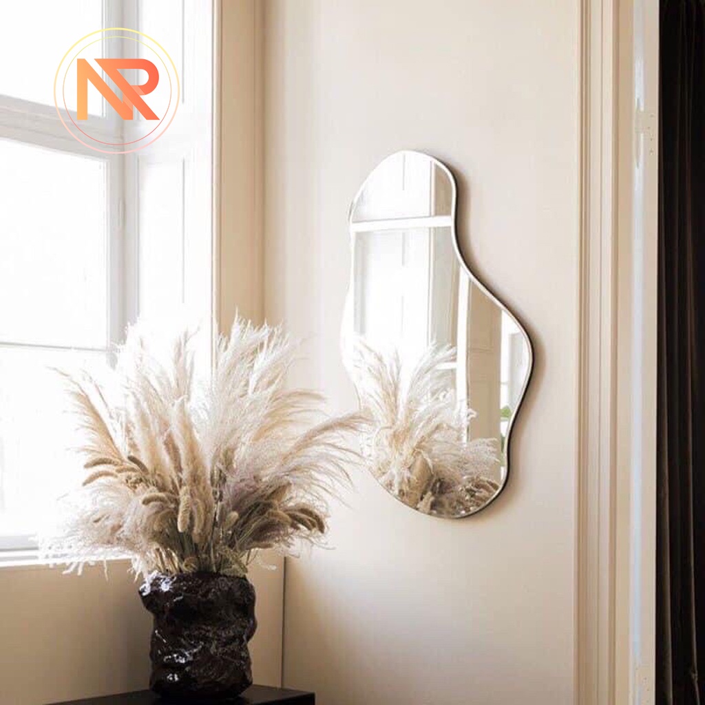 Gương Toàn Thân Hình Hạt Đậu, Treo Tường Led Cảm Ứng Cao Cấp 40x70cm 60x100cm Full Phụ Kiện