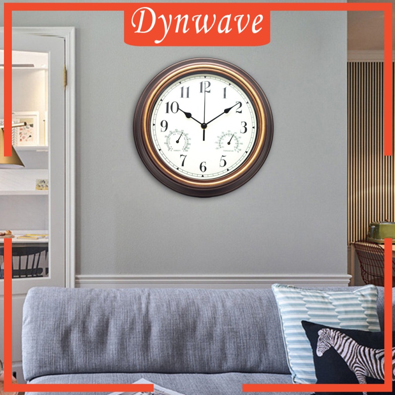 [DYNWAVE]Wall Clock with Temperature and Humidity Home Bedroom Decor