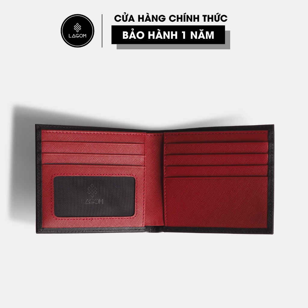 Ví nam Da Thật LAGOM Forest Bifold - dáng ngang có ngăn để ảnh