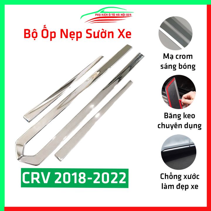 Bộ ốp nẹp sườn CRV 2018-2022 mạ crom trang trí làm đẹp xe