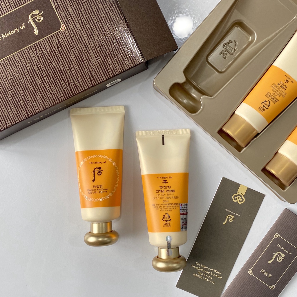 CÓ TEM LG VINA - Kem chống nắng Whoo vàng nhân sâm full tách set 60ml