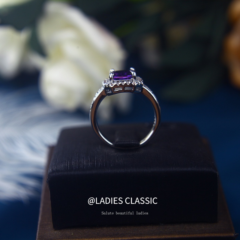 Nhẫn Mặt Vuông Đính Đá Zircon Tinh Xảo Lãng Mạn Cho Nữ