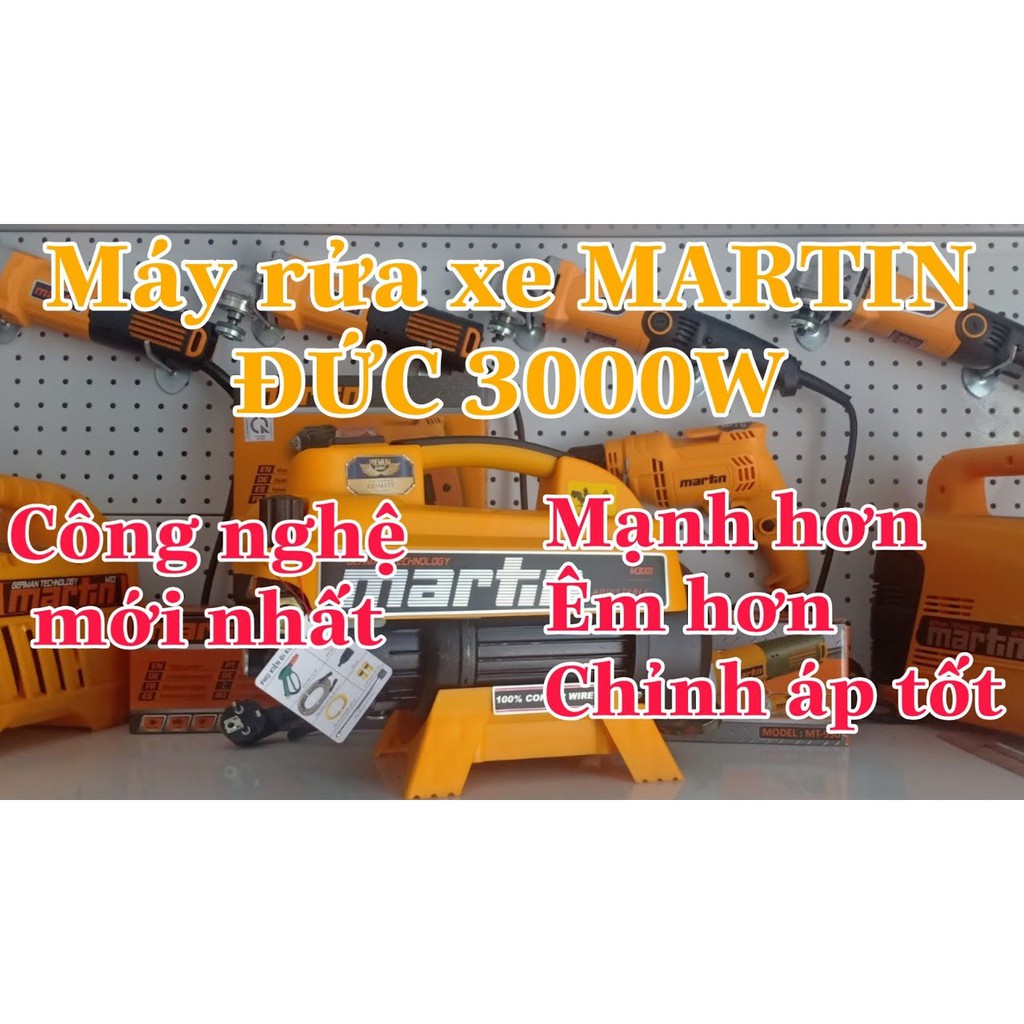 MÁY RỬA XE ÁP LỰC CAO MARTIN 3000W. THẾ HỆ MỚI 2020 CÓ CHỈNH ÁP SIÊU MẠNH CHÍNH HÃNG BH 12 THÁNG - M3001