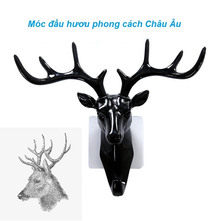 MÓC TREO KIỂU ĐẦU HƯƠU nhựa trang trí nhà phong cách Châu Âu – cb787