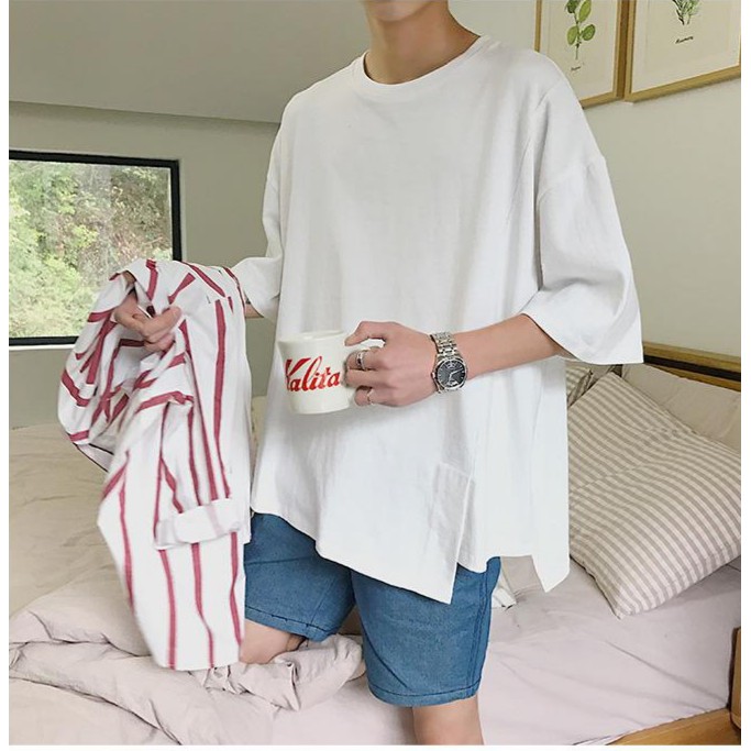 Áo Phông/Thun Tay Lỡ Nam Nữ Leaf.house Form Dáng Rộng Outfit Unisex Chất Cotton Bigsize 80Kg