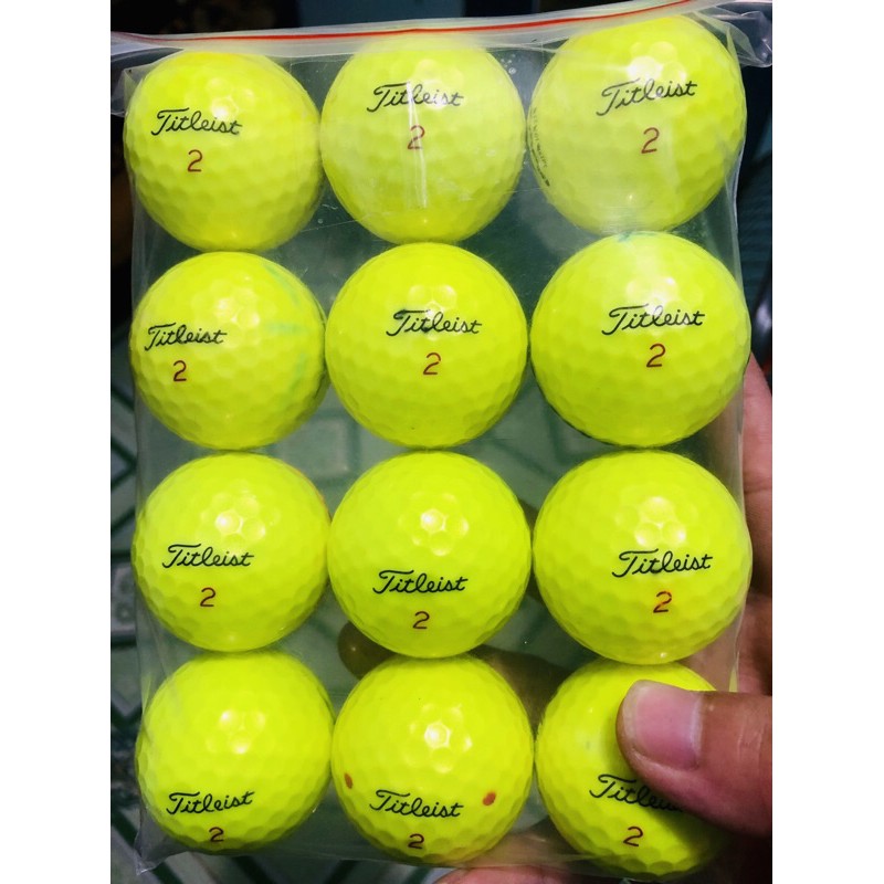 Túi 12 bóng gôn Titleist pro màu vàng